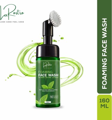 La Rostro Tea Tree Foaming With Tea Tree With Built-in Deep Cleansing Brush For Men & Women - With Aloe Vera & Neem Extracts, Reduces Acne & Pimples, Controls Excess Oil (Pack Of 4) Face Wash(640 ml)