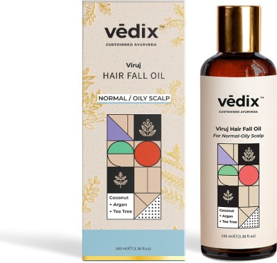 Vedix Customised Ayurvedic Hair Fall Oil | Viruj Hair Fall Oil | For Normal-Oily Scalp| With Coconut + Argan + Tea Tree | For Reducing Hair Fall | For Hair Growth | Hair Oil(100 ml)