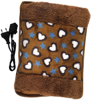 CRETO Classic Velvet Pocket Electric Heating Gel Bag With Fur Cordless electric 1 L Hot Water Bag(Multicolor)