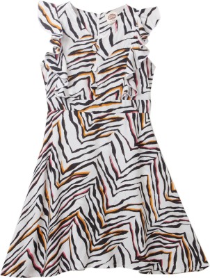 Cub McPaws Girls Midi/Knee Length Casual Dress(Multicolor, Sleeveless)