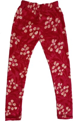 IndiWeaves Legging For Girls(Red Pack of 1)