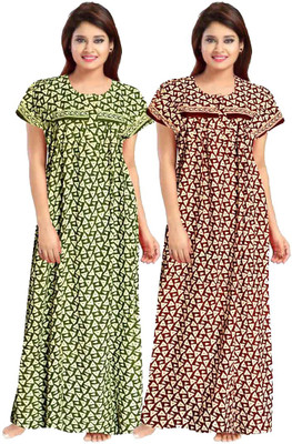 zalya Women Nighty Set(Multicolor)