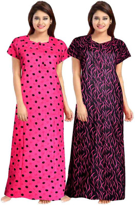 zalya Women Nighty Set(Multicolor)