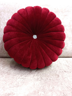 lala hathrasi Microfibre Solid Cushion Pack of 1(Maroon)