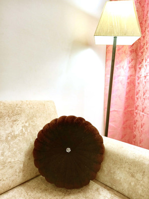 Shri Gnaesh Handloom Microfibre Solid Cushion Pack of 1(Brown)