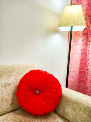 lala hathrasi Microfibre Solid Cushion Pack of 1(Red)