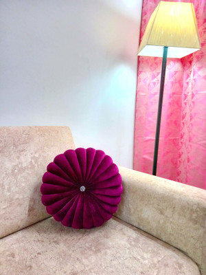 Shri Gnaesh Handloom Microfibre Solid Cushion Pack of 1(Magenta)