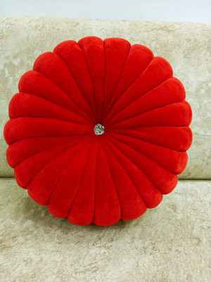 lala hathrasi Microfibre Solid Cushion Pack of 1(Red)