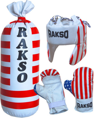 Rakso WHITE BOXING PUNCHING BAG KIT FOR KIDS Boxing Kit Boxing Kit Boxing Kit