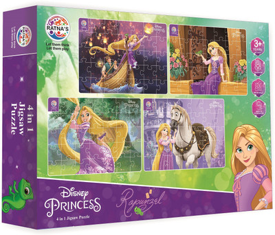 25% OFF on RATNA'S 4 in 1 Disney Princess Rapunzel jigsaw puzzle for ...