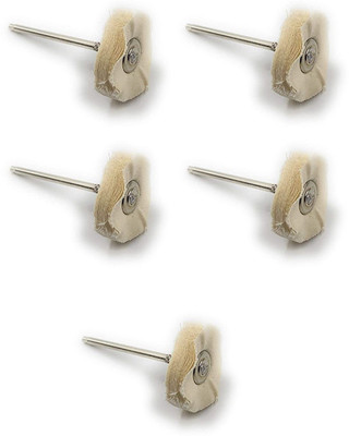Ceznek Mounted Muslin Cloth Buff Cream 5pcs for Polishing/Buffing/Cleaning for Dremel Rotary Tool, Micro Hand Motor, Polishing Motor for Jewellery Making, Watchmaking Rotary Tool(2.35 mm)