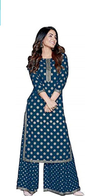WISTA Printed Kurta, Palazzo & Dupatta Set