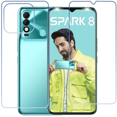 Firstkart Front and Back Tempered Glass for Tecno Spark 8(Pack of 2)