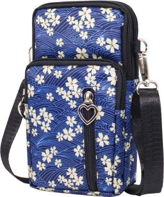 PALAY Blue Sling Bag Phone Cross Body Bag For Women Multifunctional 3 Layers with Bow Pattern Small Sling Bags For Girls Latest Crossbody Travel Cell Phone Purses Sport Pouch Shoulder Bag