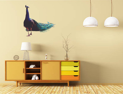 Varadvinayak 45 cm Beautiful Peacock Self Adhesive Sticker(Pack of 1)