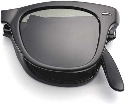 Dark Wost Retro Square, Wayfarer Sunglasses(For Men & Women, Black)