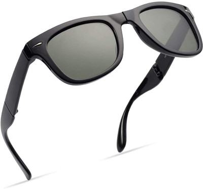 eyevy Retro Square, Wayfarer Sunglasses(For Men & Women, Black)