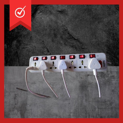 MSNL 7 socket plus 7 switch extension board with 6amp caoacity and 3 mtr long wire 7  Socket Extension Boards(White, 3 m)