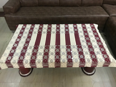 Bigger fish Self Design 4 Seater Table Cover(Maroon, Cotton)