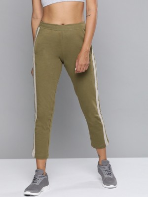 HRX by Hrithik Roshan Striped Women Dark Green Track Pants