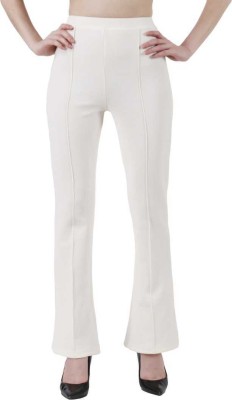 Lapza Regular Fit Women Cream Trousers