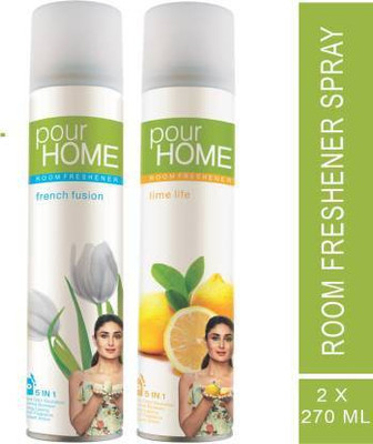 POUR HOME Lime Life & French Fusion Room Freshener Spray Spray Lime Life & French Fusion Room Freshener Spray(2 x 270 ml)