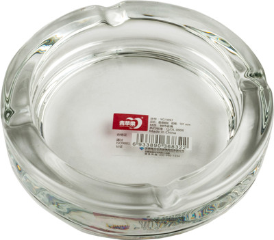 Swastik Housewares Crystal Clear Glass Round Ash Tray 10 Cm Clear Glass Ashtray(Pack of 1)