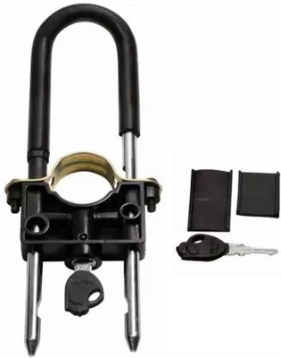 WHEETOYKART Premium & Strong Bike Front Folding Black Locks Set For Honda Cb Twister Wheel Lock(Black)