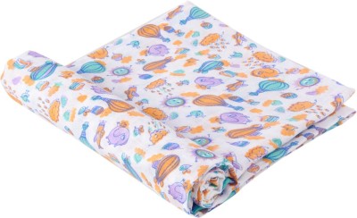 Babywish Printed Single Swaddling Baby Blanket for  AC Room(Muslin, Rainbow Set of 1)