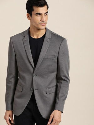 INVICTUS Solid Single Breasted Casual Men Blazer(Grey)