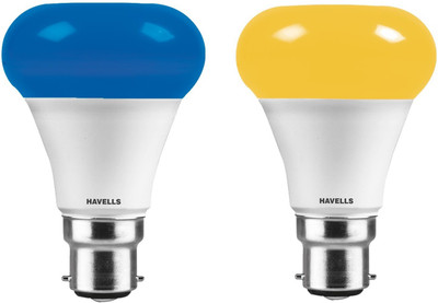 HAVELLS 7 W Basic Standard B22 LED Bulb(Blue, Yellow, Pack of 2)