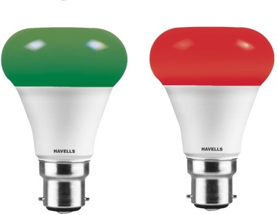 HAVELLS 7 W Standard B22 LED Bulb(Green, Red, Pack of 2)