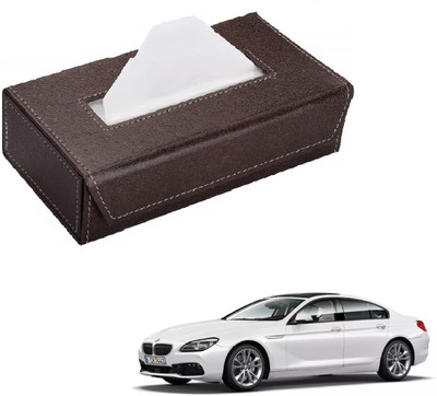 AuTO ADDiCT Car Tissue Box Paper Tissue Holder Brown with 200 Sheets(100 Pulls) For BMW 6 Series Vehicle Tissue Dispenser(Maroon)