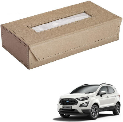 AuTO ADDiCT Car Tissue Box Paper Tissue Holder Beige with 200 Sheets(100 Pulls) For Ford Ecosport Vehicle Tissue Dispenser(Beige)