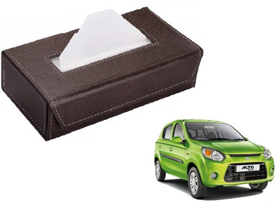 AuTO ADDiCT Car Tissue Box Paper Tissue Holder Brown with 200 Sheets(100 Pulls) For Maruti Suzuki Alto 800 Vehicle Tissue Dispenser(Maroon)