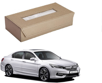 AuTO ADDiCT Car Tissue Box Paper Tissue Holder Beige with 200 Sheets(100 Pulls) For Honda Accord Vehicle Tissue Dispenser(Beige)