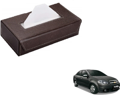 AuTO ADDiCT Car Tissue Box Paper Tissue Holder Brown with 200 Sheets(100 Pulls) For Chevrolet Aveo Vehicle Tissue Dispenser(Maroon)