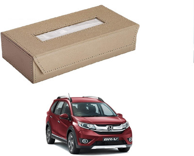 AuTO ADDiCT Car Tissue Box Paper Tissue Holder Beige with 200 Sheets(100 Pulls) For Honda BRV Vehicle Tissue Dispenser(Beige)