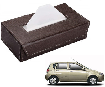AuTO ADDiCT Car Tissue Box Paper Tissue Holder Brown with 200 Sheets(100 Pulls) For Chevrolet UVA Vehicle Tissue Dispenser(Brown)