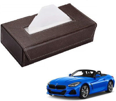 AuTO ADDiCT Car Tissue Box Paper Tissue Holder Brown with 200 Sheets(100 Pulls) For BMW Z4 Vehicle Tissue Dispenser(Maroon)