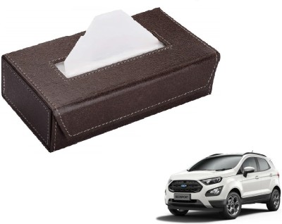 AuTO ADDiCT Car Tissue Box Paper Tissue Holder Brown with 200 Sheets(100 Pulls) For Ford Ecosport Vehicle Tissue Dispenser(Maroon)