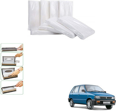 AuTO ADDiCT Car Tissue Box Refiller facial tissue (Pack of 10,100 pulls 2 ply,TISSUE REFILL ONLY) For Maruti Suzuki 800 Vehicle Tissue Dispenser(White)