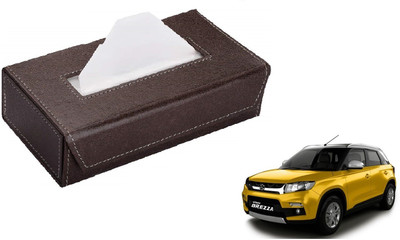 AuTO ADDiCT Car Tissue Box Paper Tissue Holder Brown with 200 Sheets(100 Pulls) For Maruti Suzuki Vitara Brezza Vehicle Tissue Dispenser(Maroon)