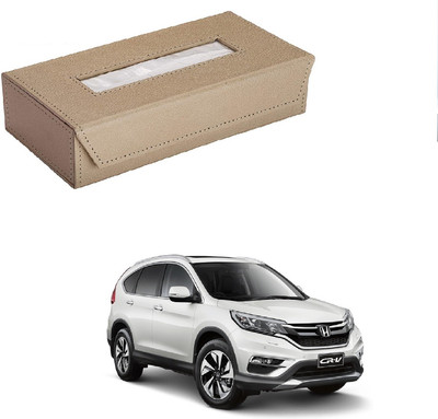 AuTO ADDiCT Car Tissue Box Paper Tissue Holder Beige with 200 Sheets(100 Pulls) For Honda CRV Vehicle Tissue Dispenser(Beige)