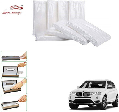 AuTO ADDiCT Car Tissue Box Refiller facial tissue (Pack of 10,100 pulls 2 ply,TISSUE REFILL ONLY) For BMW X3 Vehicle Tissue Dispenser(White)