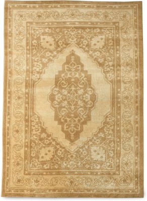 Saral Home Beige Cotton Carpet(4 ft,  X 6 ft, Rectangle)