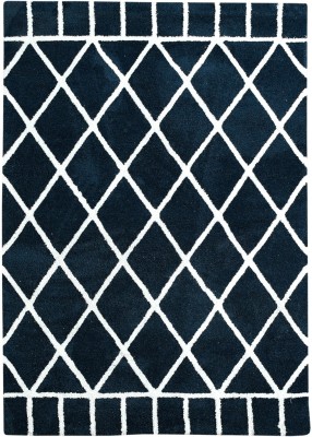 Saral Home Blue Cotton Carpet(4 ft,  X 6 ft, Rectangle)
