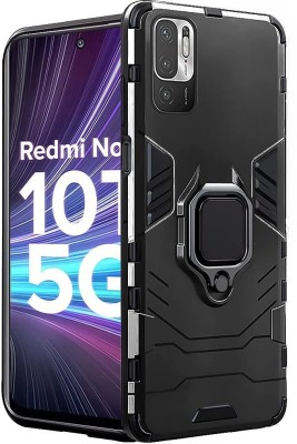 WOW Imagine Bumper Case for Xiaomi Redmi Note 10T 5G | Poco M3 Pro 5G Tough Armor Bumper Back Cover | Ring Holder(Black, Ring Case, Pack of: 1)