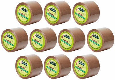 YAJNAS Packing Tape Rolls Manual Dispenser Brown Cello Tape (Manual)(Set of 10, Brown)