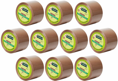 YAJNAS Single sided Manual Dispenser Brown Cello Tape (Manual)(Set of 10, Brown)